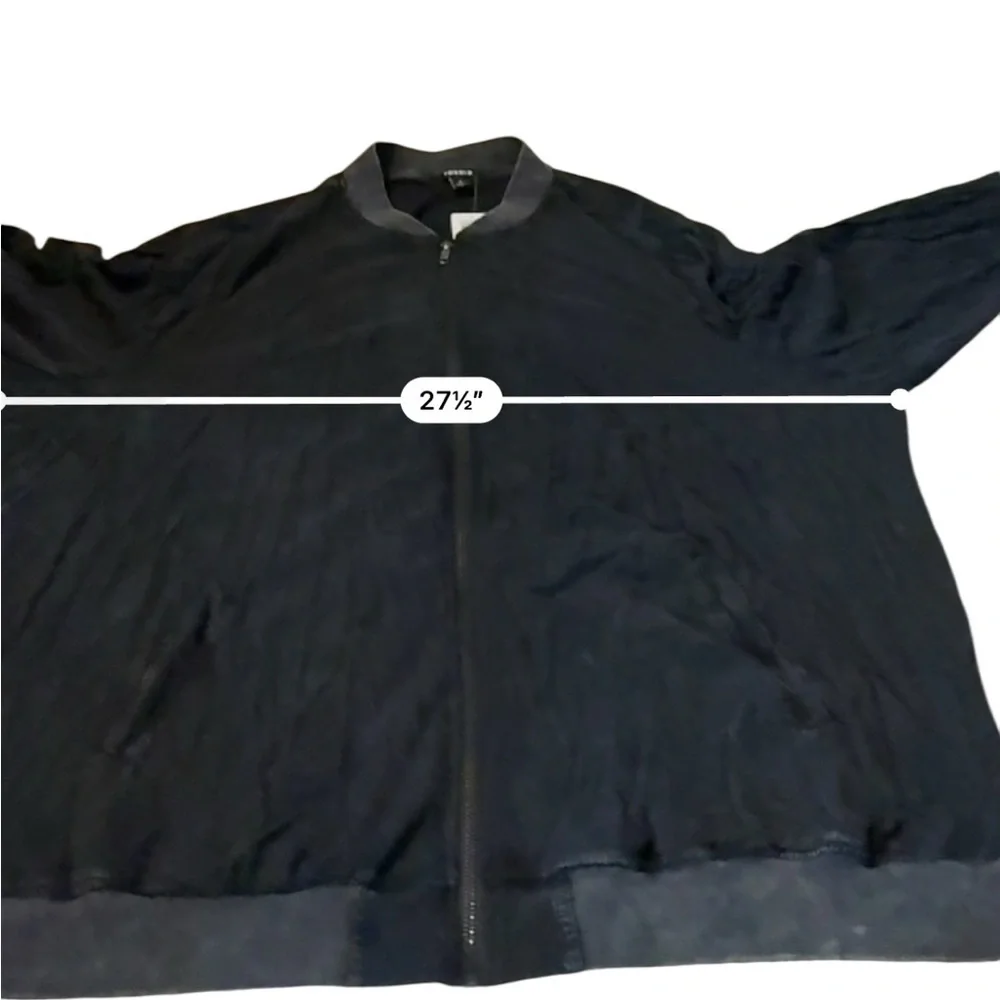 Torrid NWT Chills Bomber Jacket‎ Women’s Size 4X Black Wash Long Sleeve Full Zip